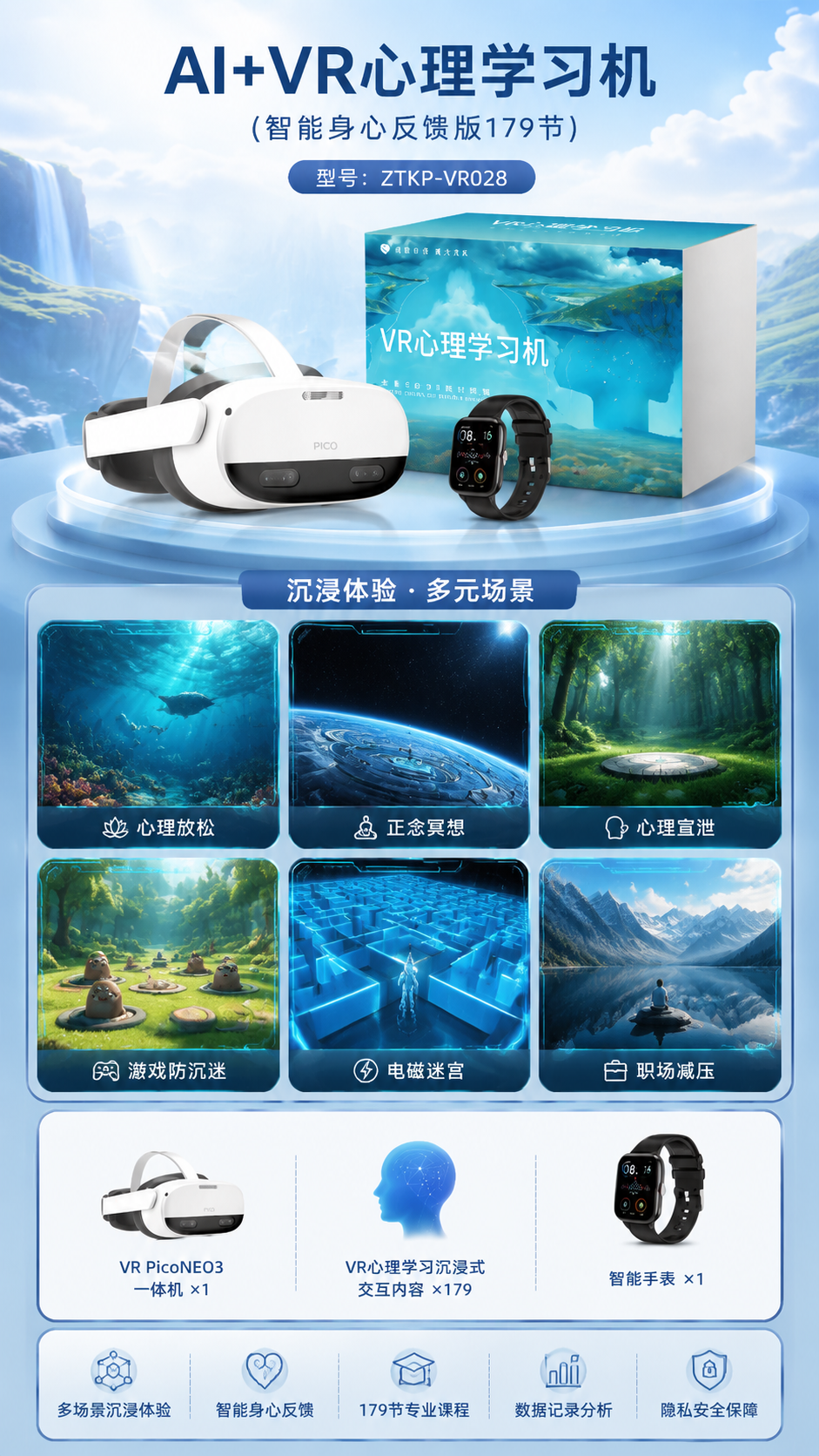 AI+VR心理学习机 (智能身心反馈版179节)详情图 2