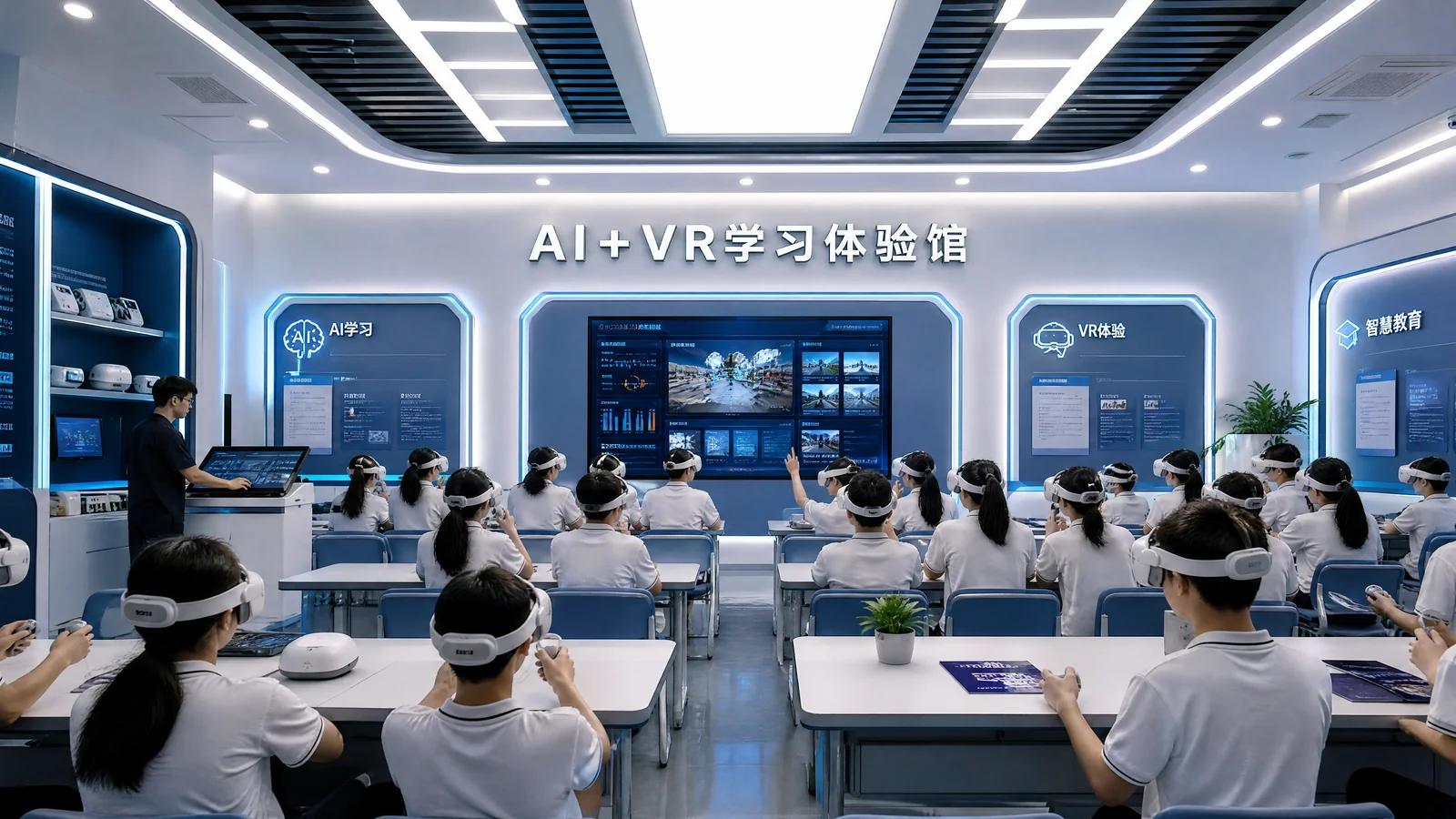 AI+VR学习体验馆整体解决方案展示图